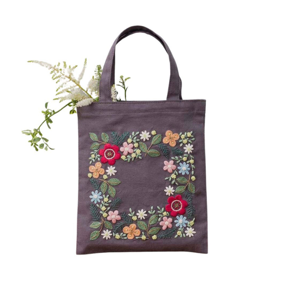 Yula's Heart-Pounding Night Forest Flower Party –  Embroidered Tote Kit