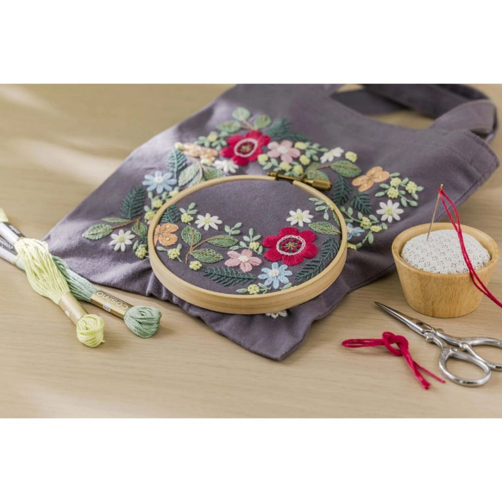 Yula's Heart-Pounding Night Forest Flower Party –  Embroidered Tote Kit