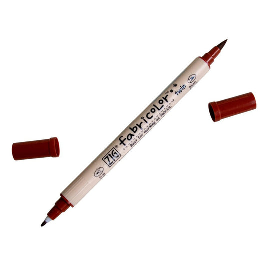 ZIG Fabricolor Twin Fabric Marker - Brown