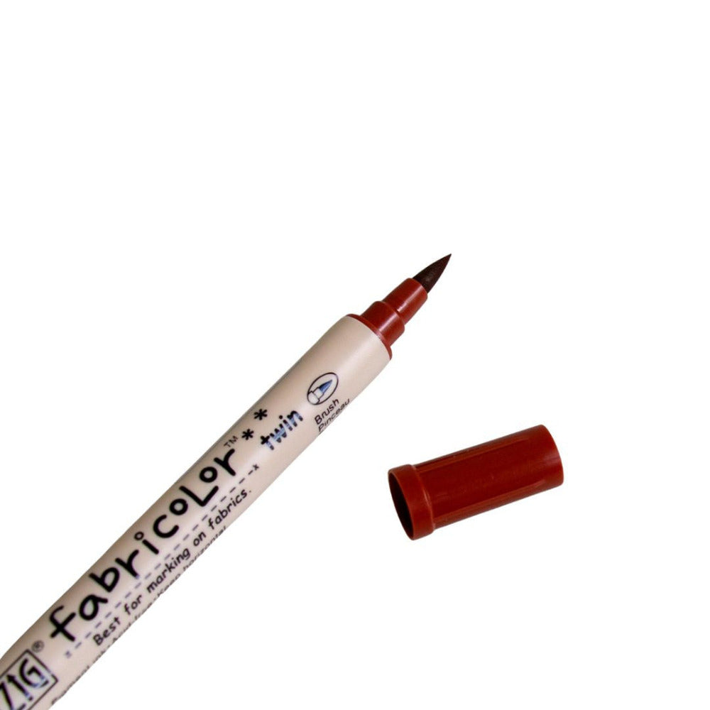 ZIG Fabricolor Twin Fabric Marker - Brown