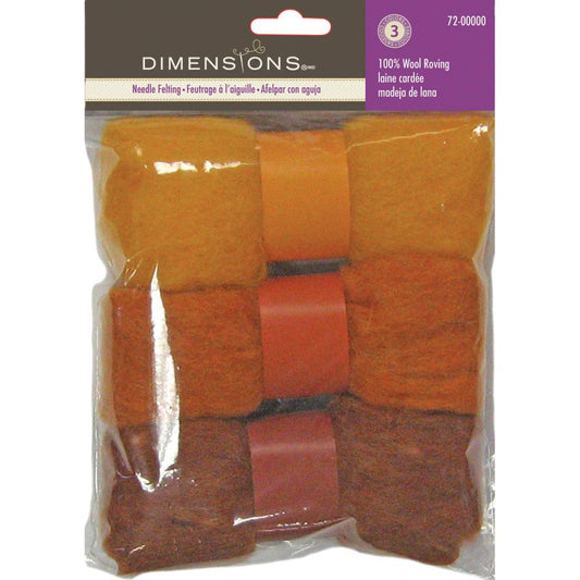 Dimensions Wool Roving Trio Assortment Gold/Rust