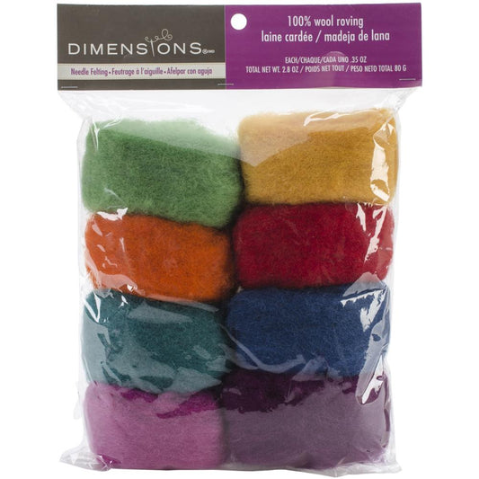 Dimensions Wool Roving Assortment Pack Rainbow