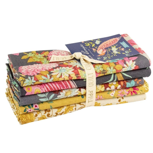 Tilda Chic Escape Five Piece Fat Quarter Bundle Grey/Mustard