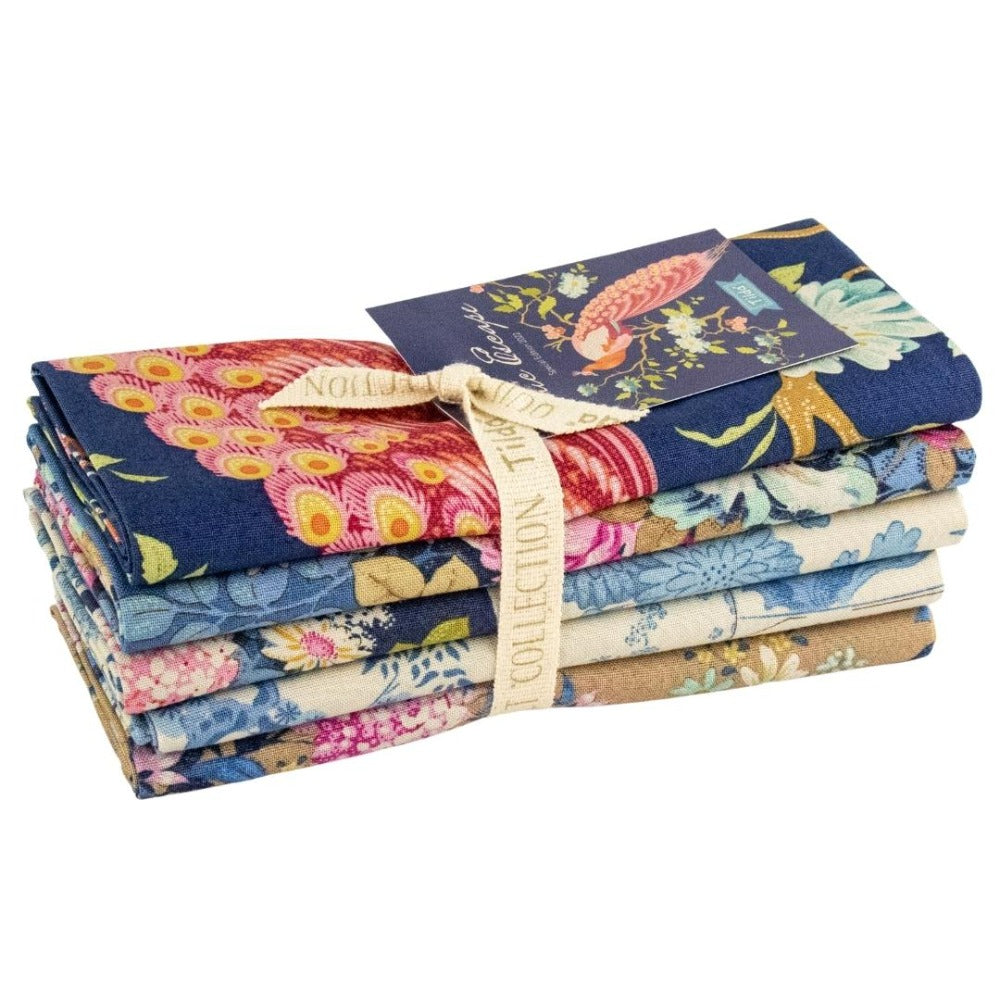 Tilda Chic Escape Five Piece Fat Quarter Bundle Blue/Sand