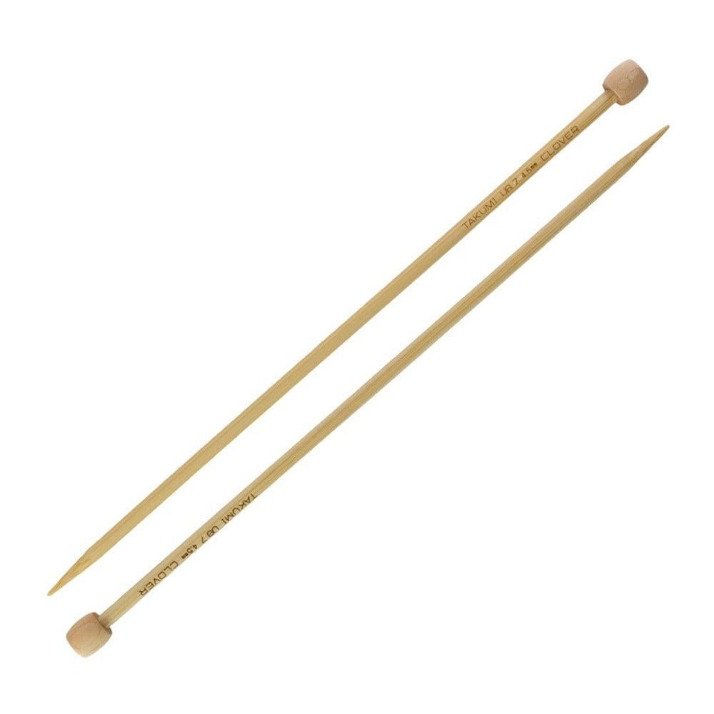 Clover Takumi Bamboo Straight Single Point Knitting Needles 4.5mm/23cm