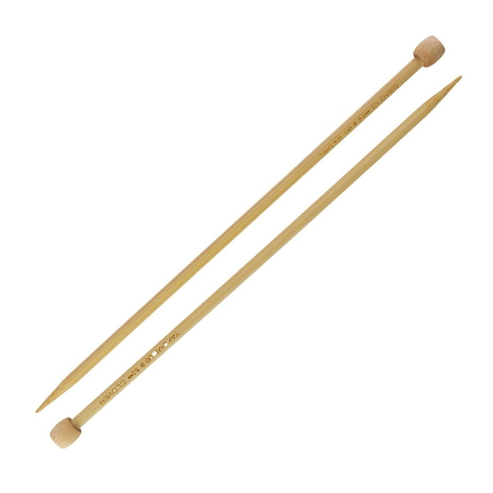 Clover Takumi Bamboo Straight Single Point Knitting Needles 5.0mm/23cm