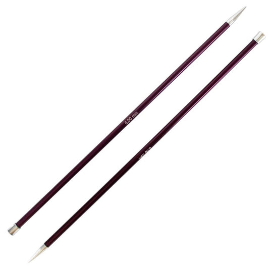 KnitPro Zing Single Point Straight Knitting Needles 6.0mm/30cm