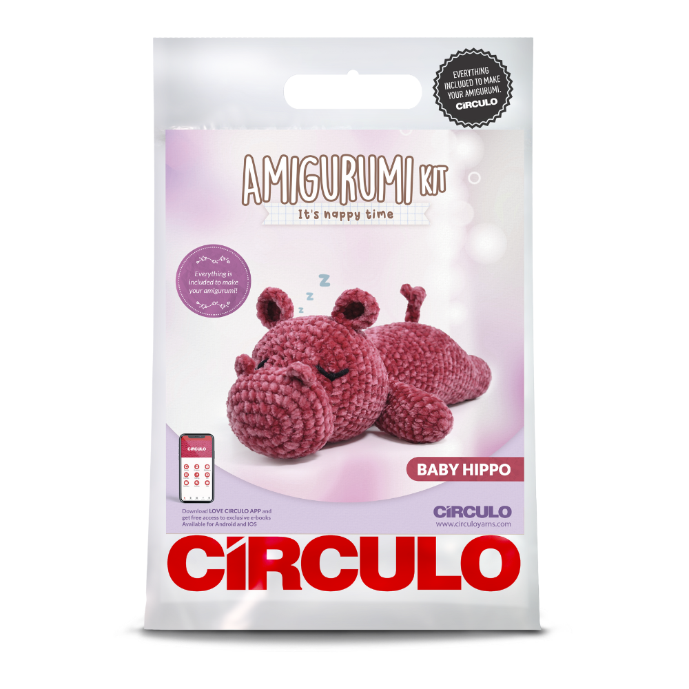 Circulo Amigurumi Kit "It's Nappy Time" Baby Hippo kit packaging