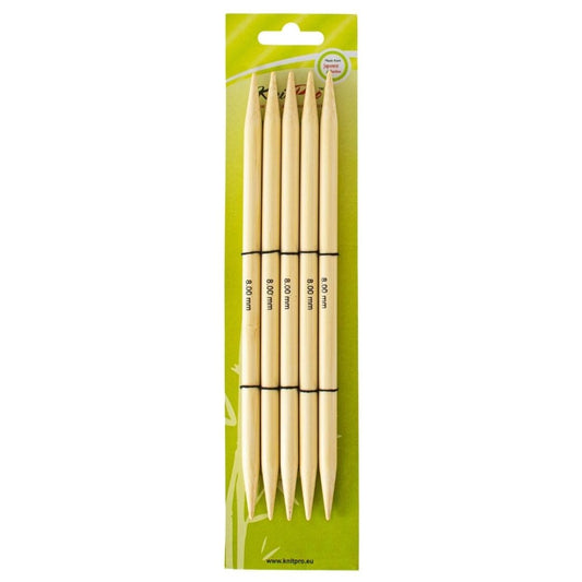 KnitPro Bamboo Double Pointed Knitting Needles 8.0mm/20cm