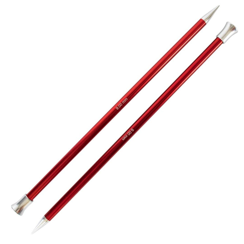 KnitPro Zing Aluminium Single Point Straight Knitting Needles 9.0mm/25cm