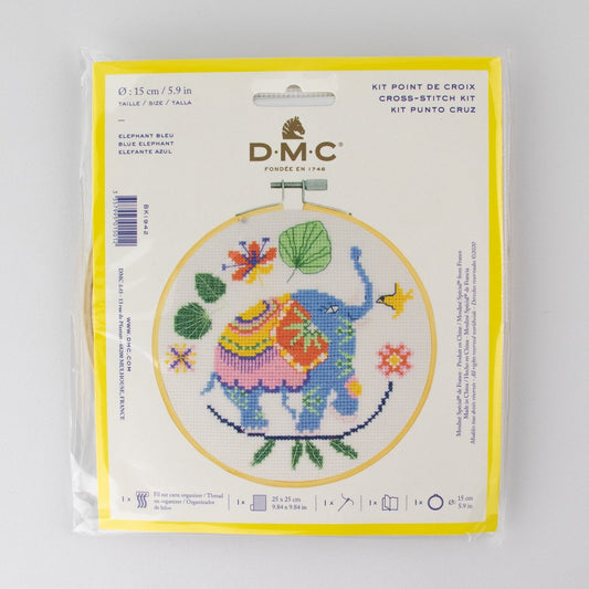 DMC BK1942 Blue Elephant Counted Cross Stitch Kit