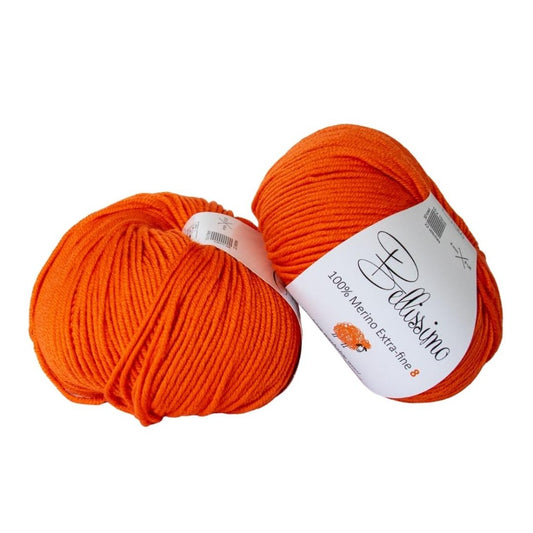 Bellissimo Extra Fine Merino 8 Ply 235 Orange