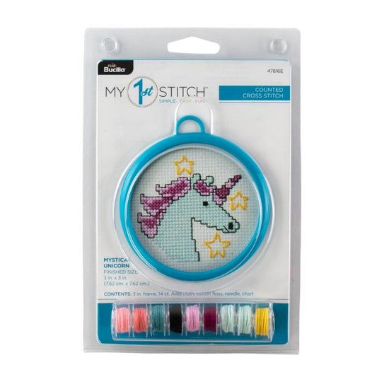 Bucilla My 1st Stitch Mystical Unicorn Counted Cross Stitch Kit