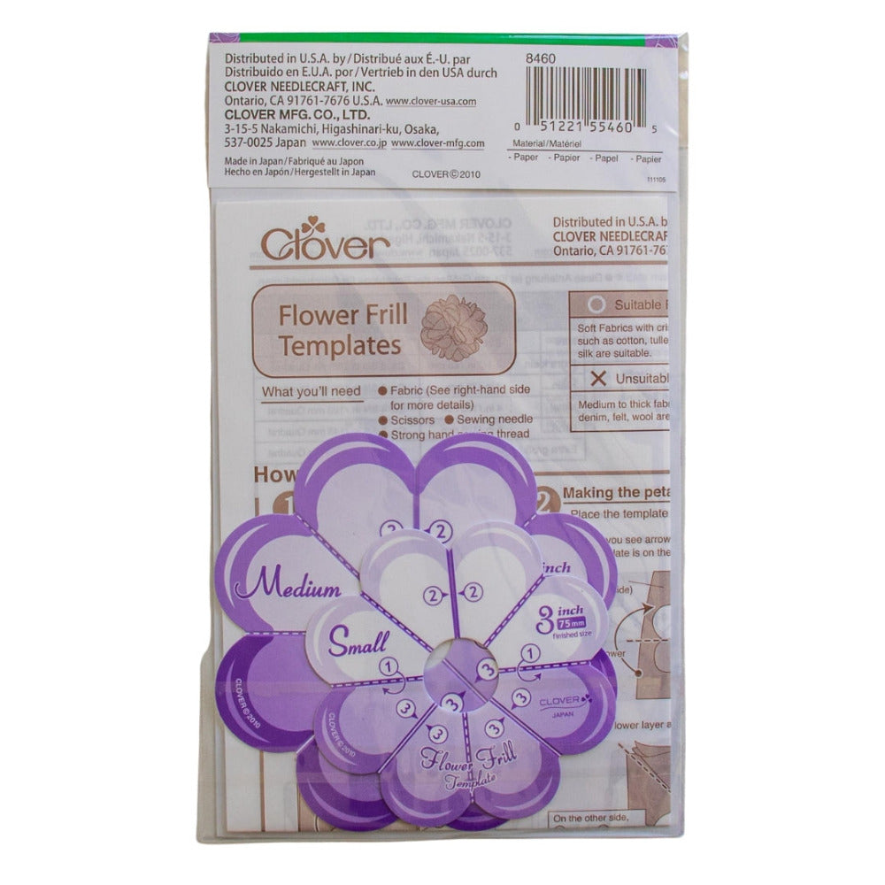Clover 8460 Flower Frills Templates Small and Medium 75mm/3 Inch - 100mm/4 Inch