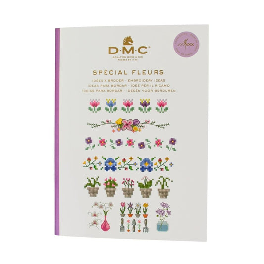 DMC Special Fleurs Idees a Broder- Floral Embroidery Ideas Counted Cross Stitch Pattern Book