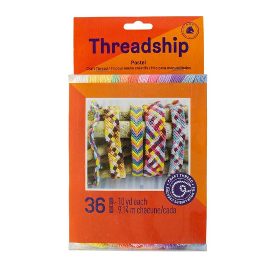 Threadship Pack of 36 Skeins of Craft Thread-Pastel