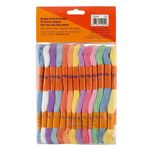 Threadship Pack of 36 Skeins of Craft Thread-Pastel