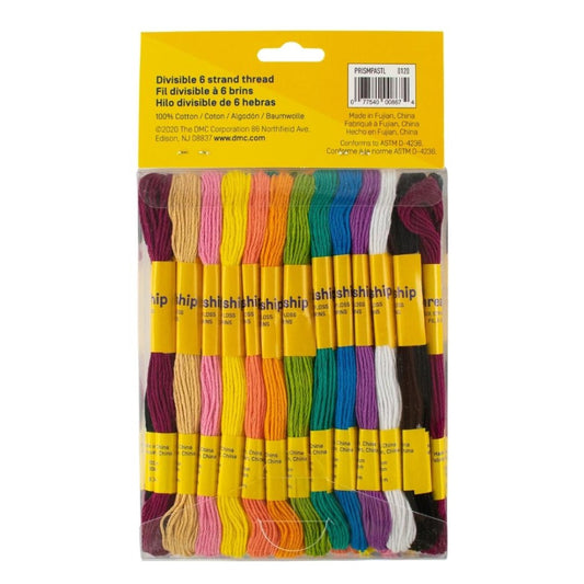 Threadship Pack of 36 Skeins of Craft Thread-Pastel