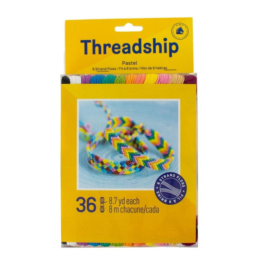 Threadship Pack of 36 Skeins of Craft Thread-Pastel