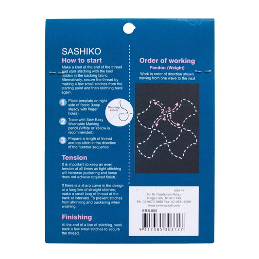 Sew Easy Sashiko "Fondou" Template