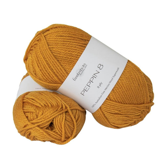 Fiddlesticks Peppin Fine Merino 8 Ply 826 Mustard