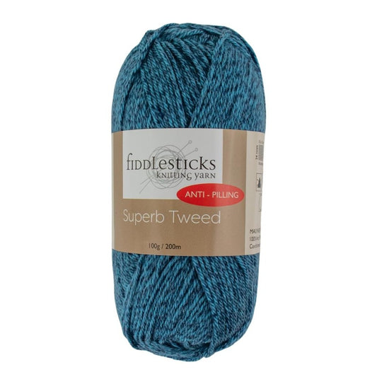 Fidldlesticks Superb Tweed 10 Ply 75107 Blue