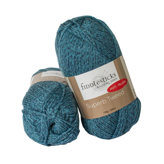 Fidldlesticks Superb Tweed 10 Ply 75107 Blue