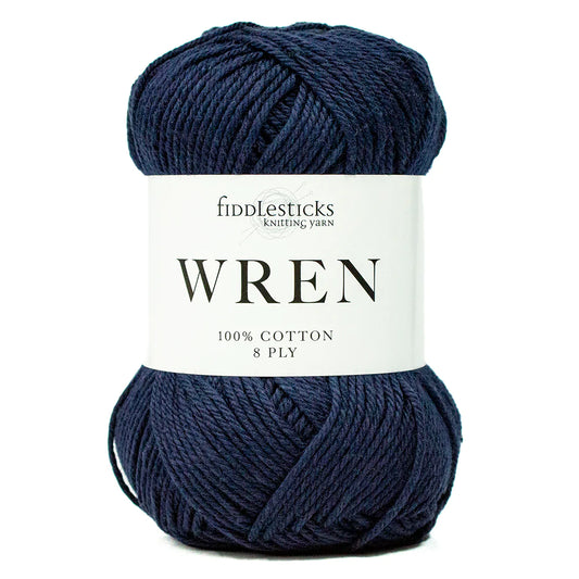 Fiddlesticks Wren 8 Ply Pure Cotton 027 Navy