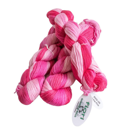 Fiori Gradient Sock Hand Dyed 4 Ply 008 In the Pink
