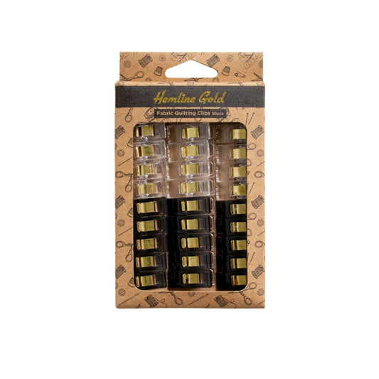 Hemline Gold Fabric Quilt Clips Pack of 30