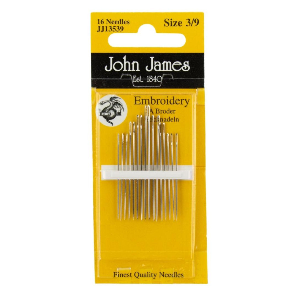 John James Embroidery/Crewel Needle Sizes 3-9