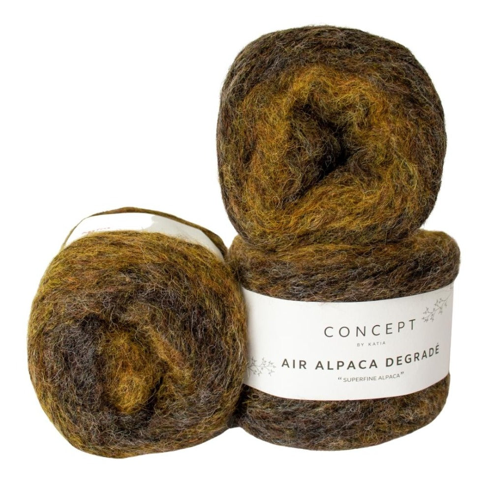 Katia Concept Air Alpaca Degrade 063 Brown/Olive/Gold