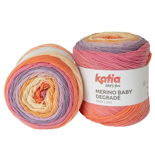 Katia Merino Baby Degrade 300 Lilac/Light Brown/Pink