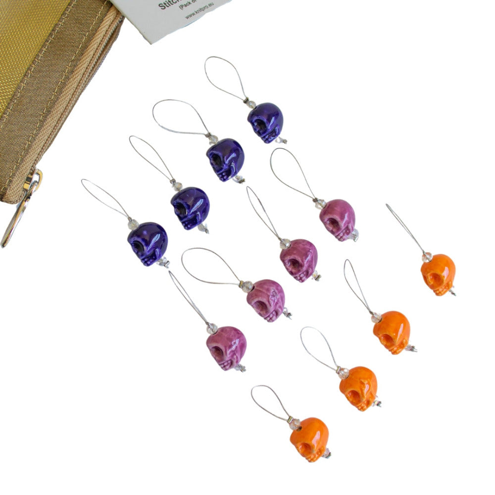 KnitPro 11253 Zoonie Stitch Marker Skull Candy Pack of 12