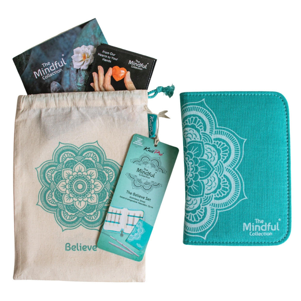 KnitPro 36302 The Mindful Collection "Believe Set" of Interchangeable Circular Knitting Needles and Accessories