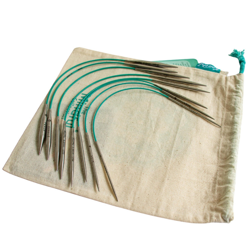 KnitPro The Mindful Collection "Explore Set" of Fixed Circular Lace Knitting Needles- 25cm, and Accessories