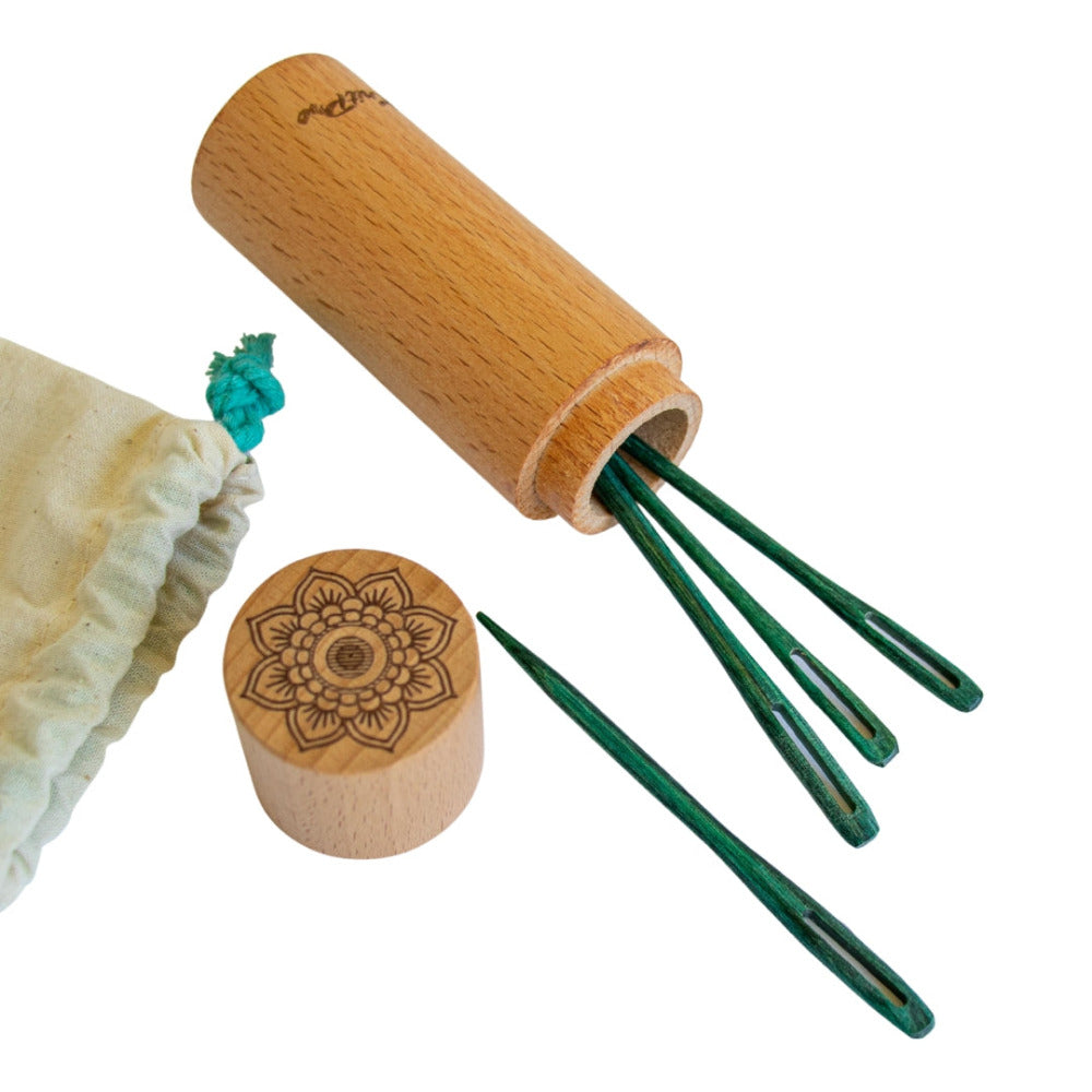 KnitPro 36635 The Mindful Collection Teal Wooden Darning Needles