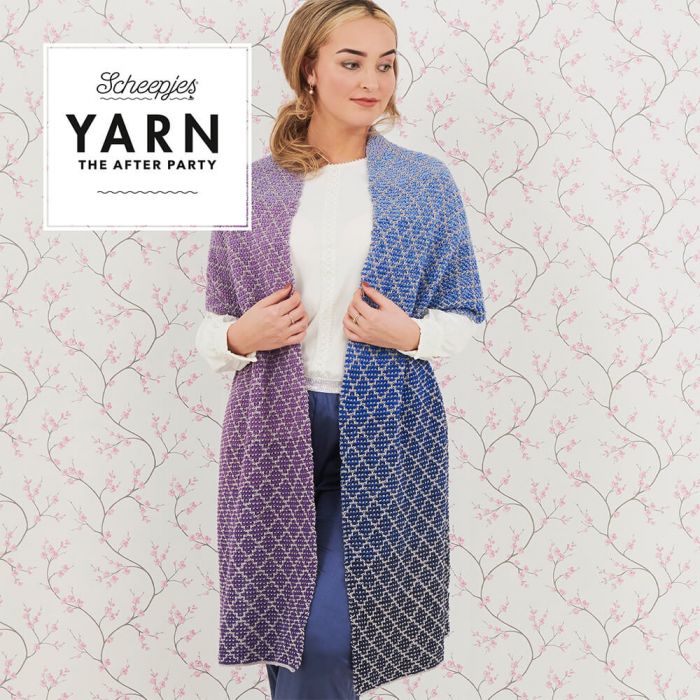 Scheepjes Yarn The After Party 71 "Lavender Trellis Wrap" Knitting Pattern
