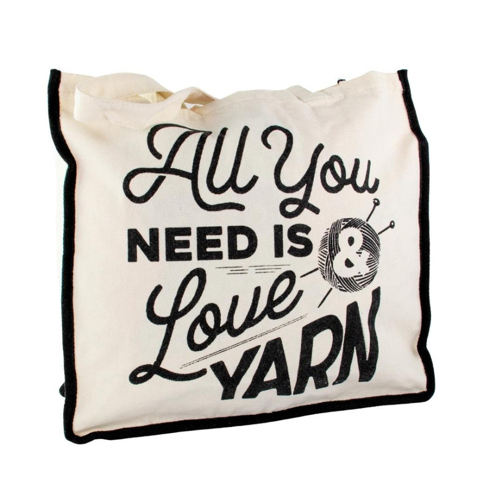 Lion Brand "All You Need Is Love and Yarn" Screen Printed Canvas Tote