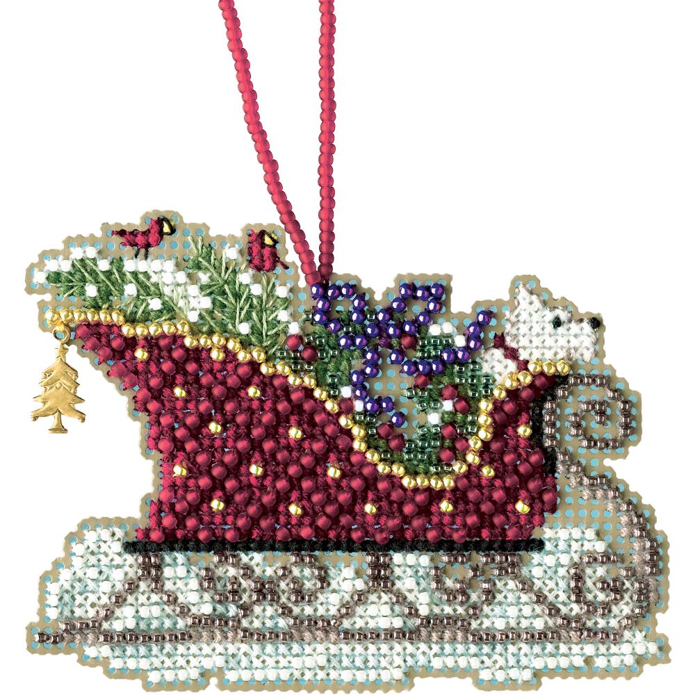 Mill Hill MH16-1734 Evergreen Sleigh Counted Cross Stitch Kit