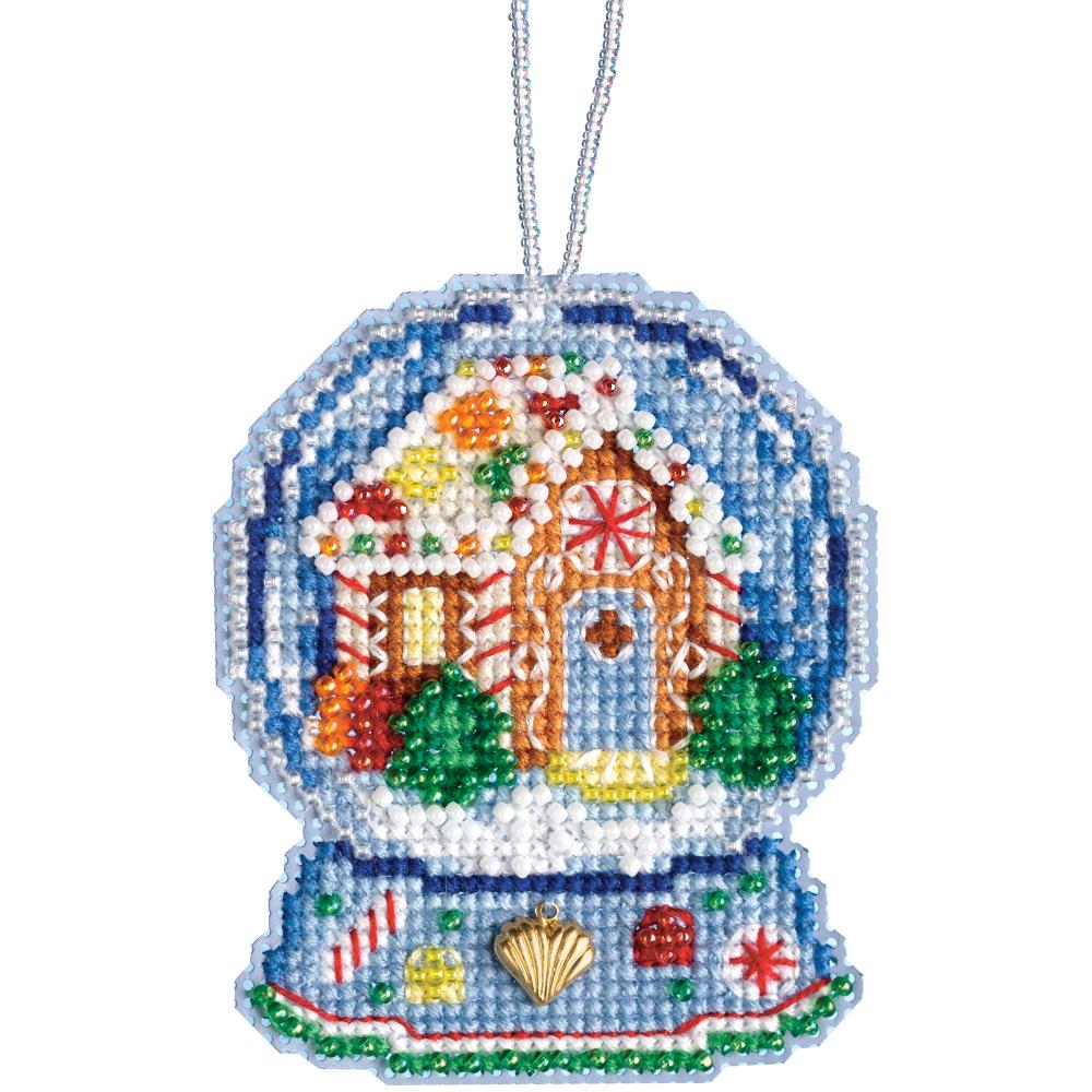Mill Hill MH16-1932 Gingerbread House Globe Counted Cross Stitch Kit