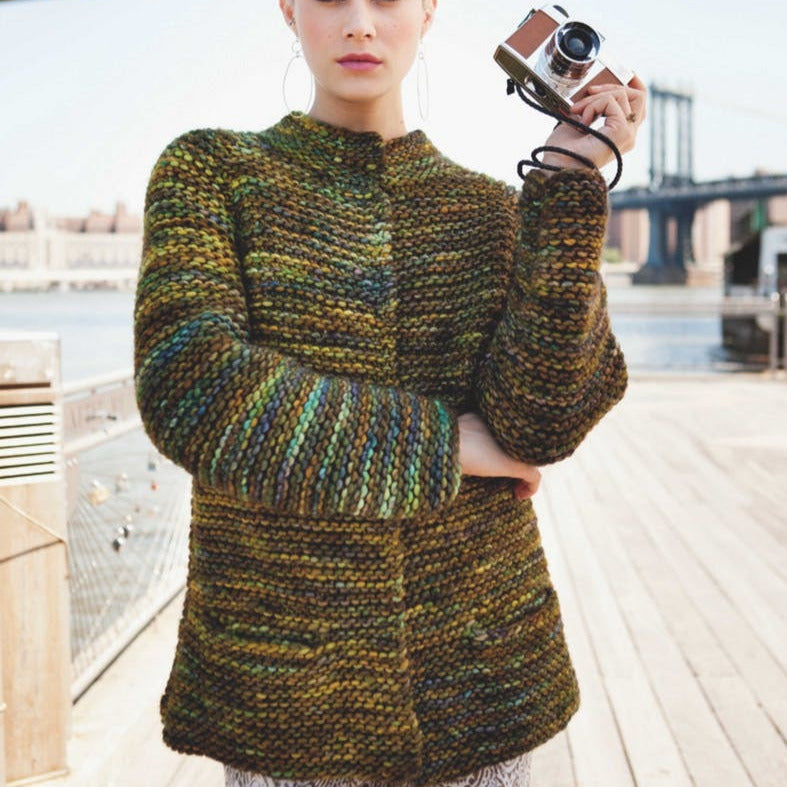 Malabrigo Book 7 "Rasta in Brooklyn" Greenpoint Long-Sleeve Jacket