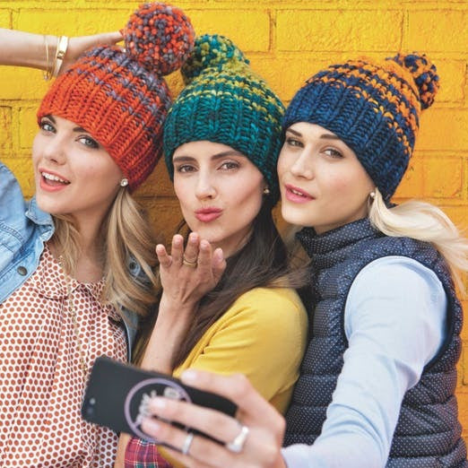 Malabrigo Book 7 "Rasta in Brooklyn" Bushwick Ribbed Hat with Pom Pom