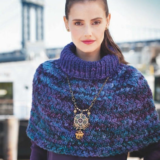 Malabrigo Book 7 "Rasta in Brooklyn" Columbia Waterfront Turtleneck Capelet