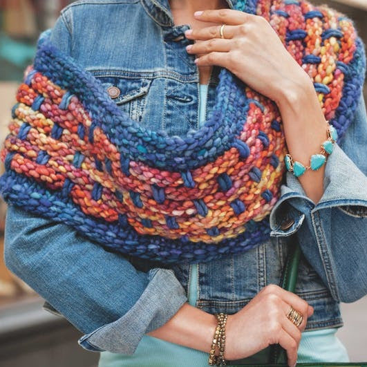 Malabrigo Book 7 "Rasta in Brooklyn" Dumbo Brick Stitch Cowl