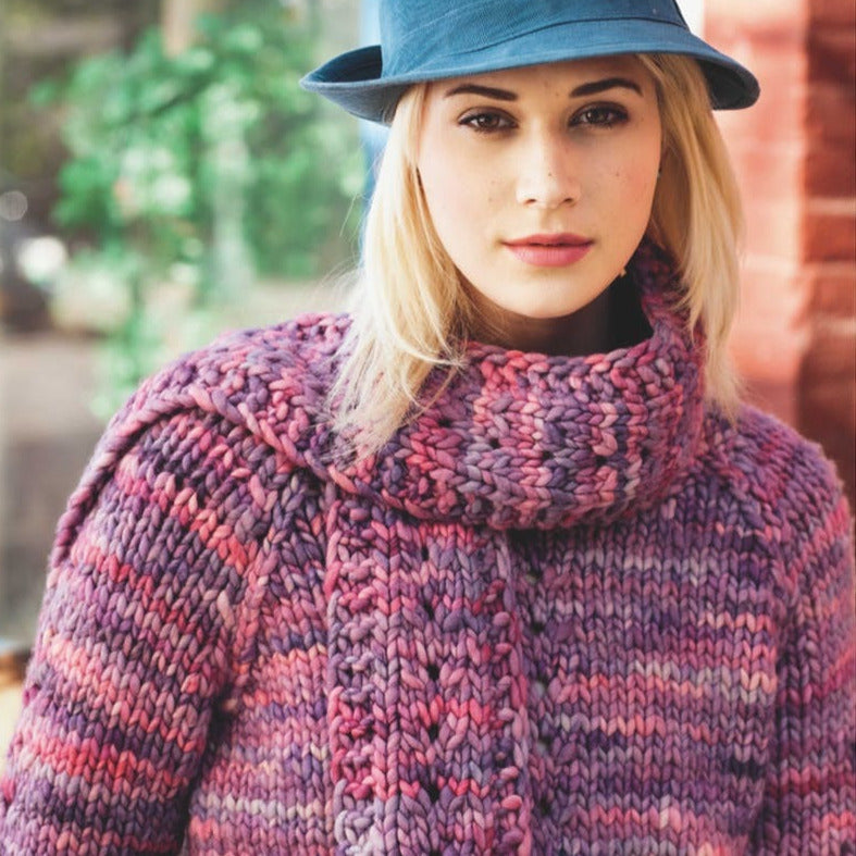 Malabrigo Book 7 "Rasta in Brooklyn" Park Slope Eyelet Sweater and Scarf