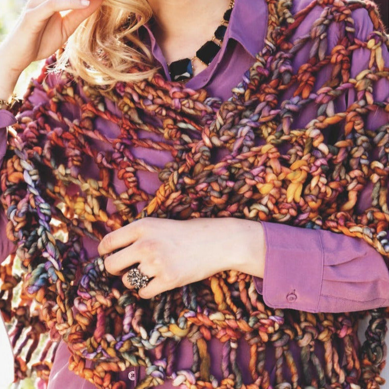 Malabrigo Book 7 "Rasta in Brooklyn" Coney Island Mesh Shawl