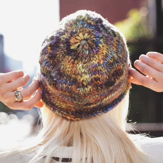 Malabrigo Book 7 "Rasta in Brooklyn" Windsor Terrace Rolled Brim Herringbone Hat