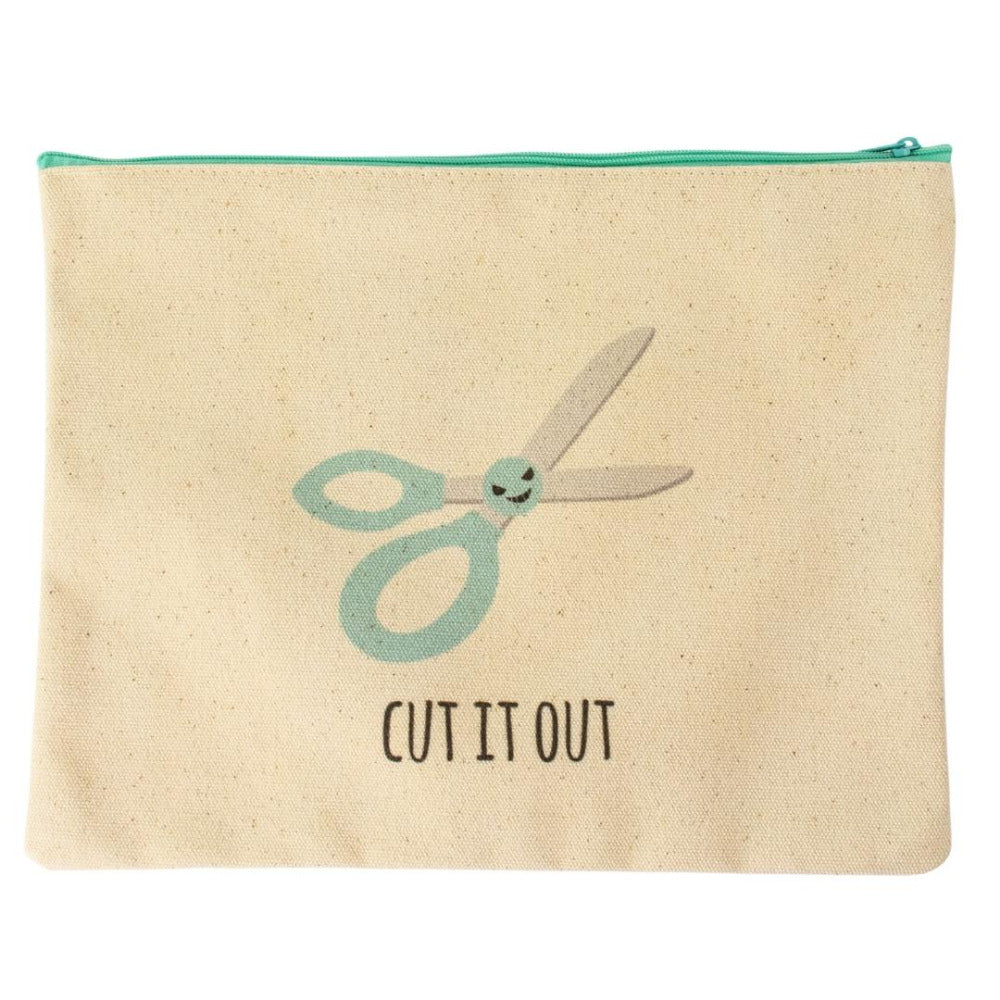 Riley Blake Cut It Out Canvas Zippered Pouch