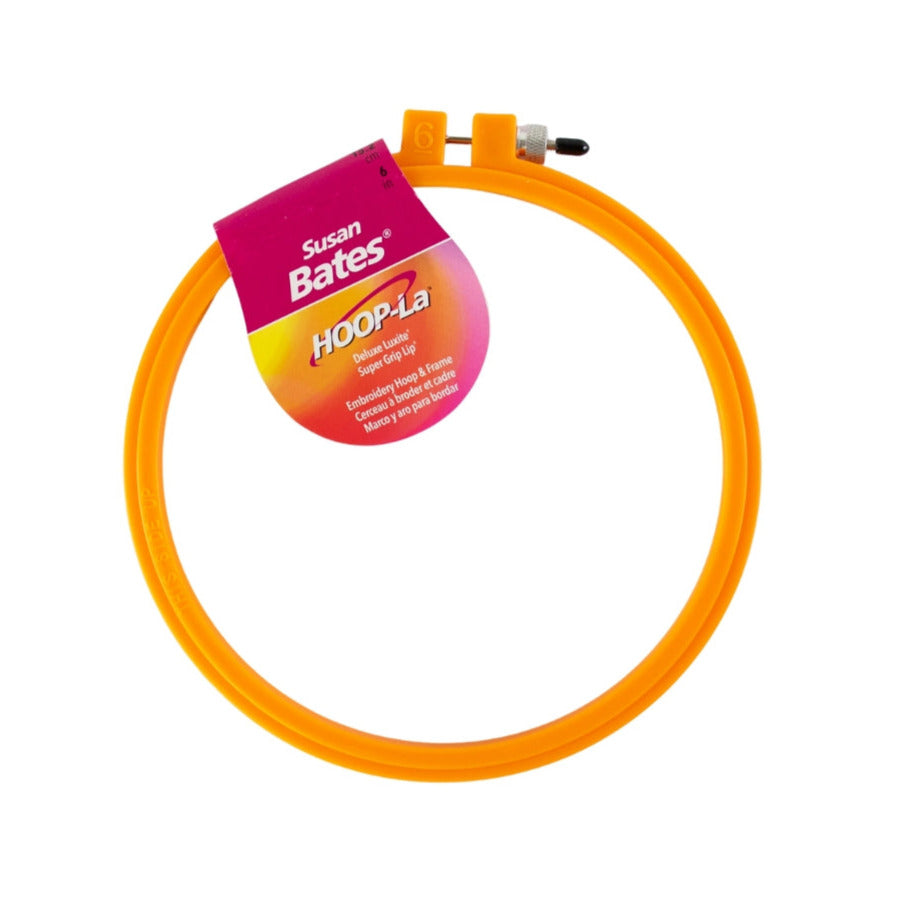 Susan Bates Hoopla Brights 15.2cm/6 Inch Molded Plastic Embroidery Hoop Apricot